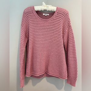 MADEWELL open stitch knit sweater in rose. Size S. EUC